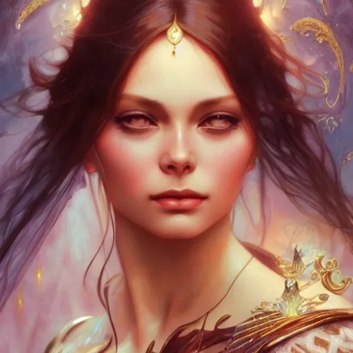 Prompt: beautiful young ornella muti, closeup, d & d, fantasy, intricate, elegant, highly detailed, digital painting, artstation, sharp focus, fantasy art, beautiful, illustration, art by artgerm and greg rutkowski and alphonse mucha