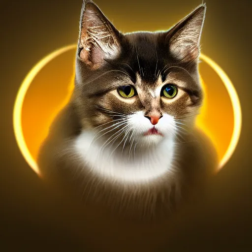 Image similar to cat theme logo, cat theme banner, cat design, art photography style, trending on artstation, warm light, lovely and cute, fantasy art, 8 k resolution