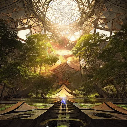 Image similar to sacred geometry photography nature photography cryengine render by android jones, syd mead, moebius, andreas franke, james christensen, victo nagi, artgerm and john stephens