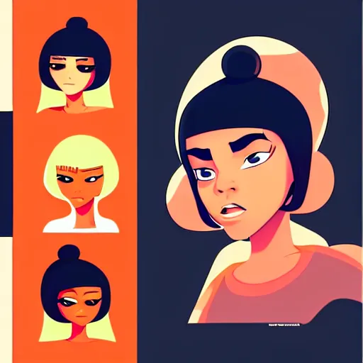 Image similar to 2 d character design, female rapper, vector art, digital art, portrait, 4 k, 8 k, sharp focus, smooth, illustration, concept art, music artist