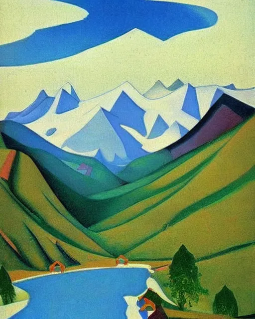 Prompt: a beautiful painting of katu - yaryk pass by roerich