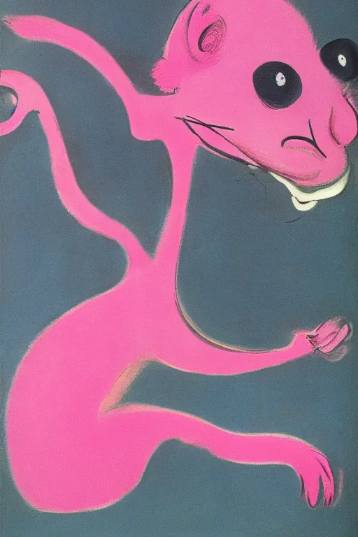 Image similar to The pink panther by Francis Bacon