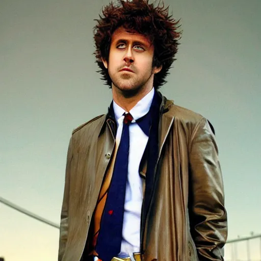 Image similar to Ryan Gosling as Spike Spiegel from Cowboy Bebop, live action, extremely detailed, photography