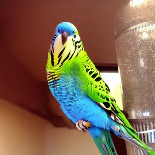 Image similar to the happiest budgie ever