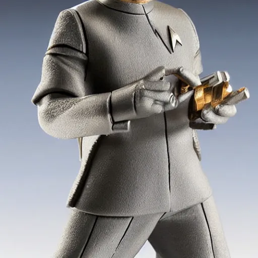 Image similar to star trek enterprise figurine, highly - detailed, made of diamond