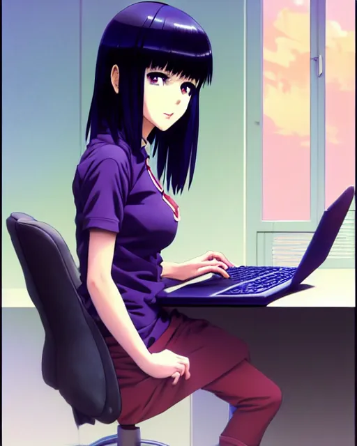 Prompt: portrait anime as devops girl sitting laptop server room cute fine face, pretty face, realistic shaded perfect face, fine details. anime. realistic shaded lighting by ilya kuvshinov katsuhiro otomo ghost in the shell, magali villeneuve, artgerm, rutkowski, wlop jeremy lipkin and giuseppe dangelico pino and michael garmash and rob rey