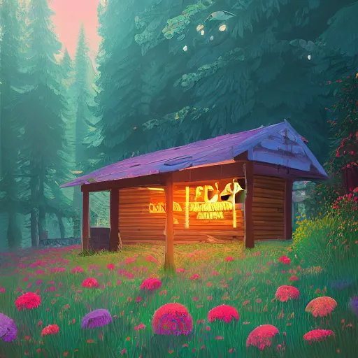 Image similar to camp half-blood, summer camp, antheia cabin, flowers around, highly detailed, artstation, by alena aenami