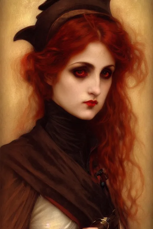 Image similar to steampunk victorian vampire painting by rossetti bouguereau, detailed art, artstation