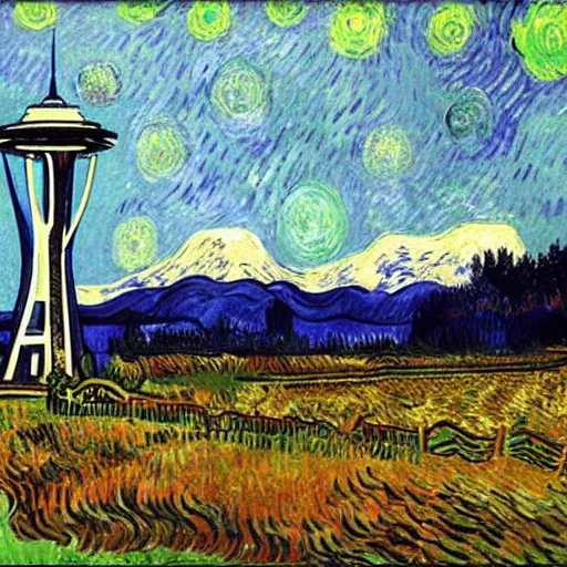 Image similar to Seattle, by VanGogh