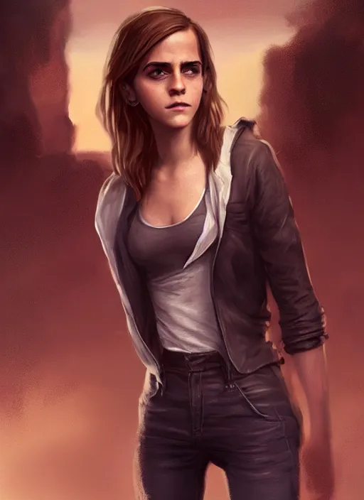 Image similar to highly detailed full body portrait of emma watson gta 5 art, seductive, unreal engine, fantasy art by greg rutkowski