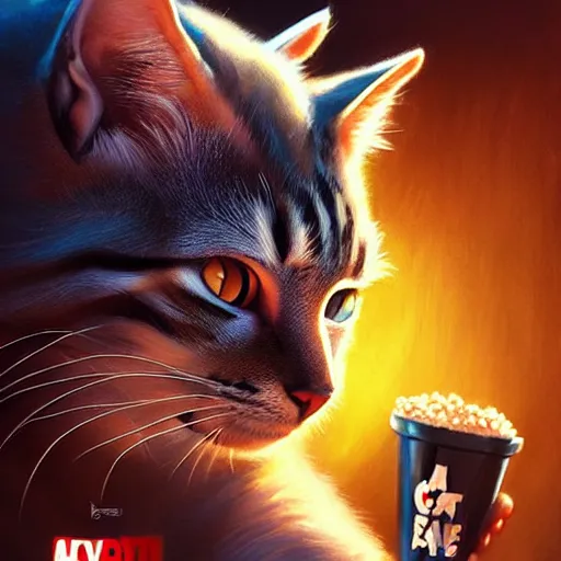 Prompt: a movie poster about cat save the world, oil painting, concept art, artstation, cinematic, highly detailed, 4 k, by artgerm