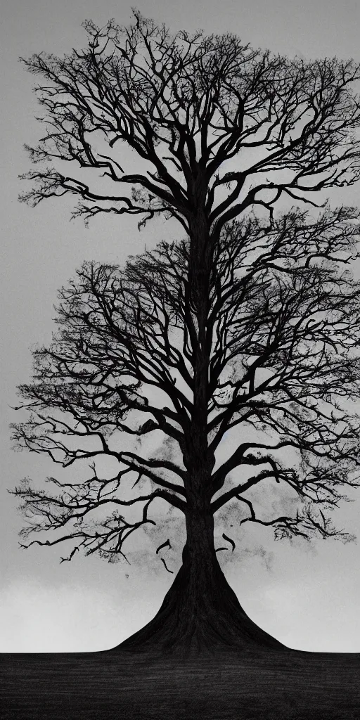 Image similar to the world tree standing tall on a lonely hill