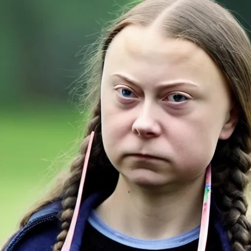 Image similar to greta thunberg displeased about many things