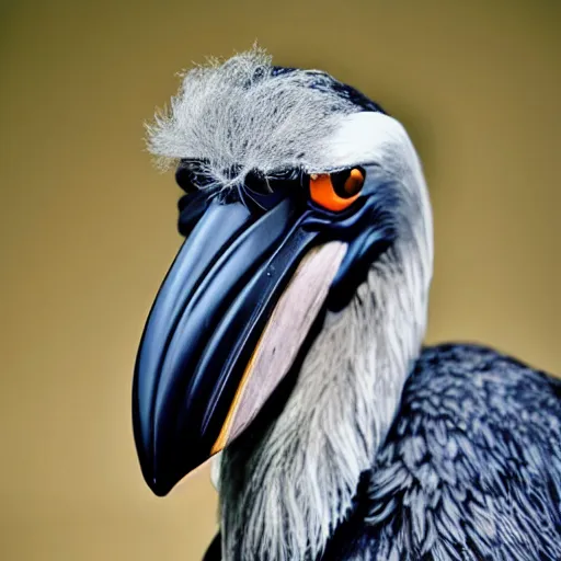 Prompt: a realistic photo of anthropomorphized shoebill stork wearing suit and tie - n 5