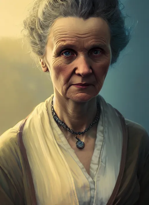 Image similar to highly detailed portrait of marie curie in gta v, stephen bliss, unreal engine, fantasy art by greg rutkowski, loish, rhads, ferdinand knab, makoto shinkai and lois van baarle, ilya kuvshinov, rossdraws, tom bagshaw, global illumination, radiant light, detailed and intricate environment