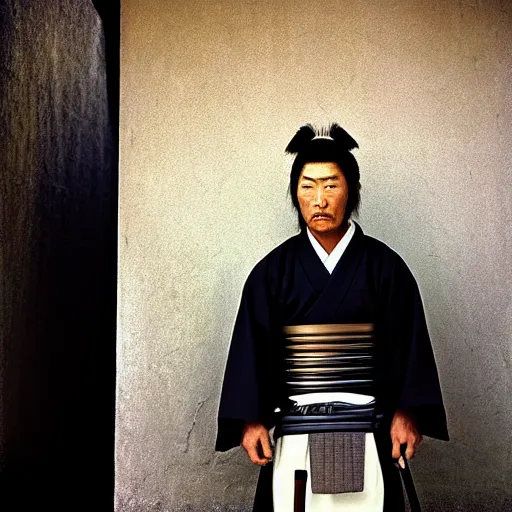 Image similar to portrait of a samurai, photograph by steve mccurry