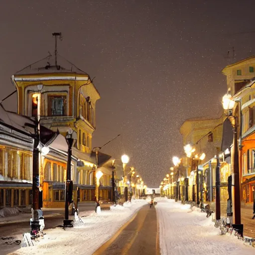 Image similar to street in Russian city kazan at winter