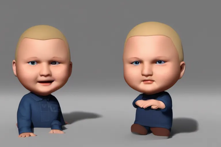 Prompt: bobby hill chibi, photorealistic 3 d render