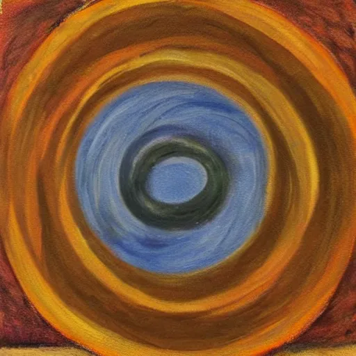 Prompt: a circle on a table, expressionist, art,