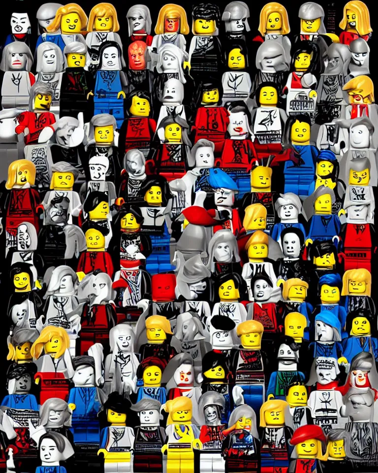 Image similar to lego marilyn manson illuminati cult