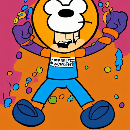 Image similar to gumball watterson, digital art, drawn by mike inel