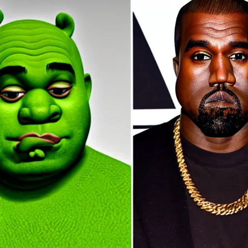 Prompt: Kanye West looking like Shrek