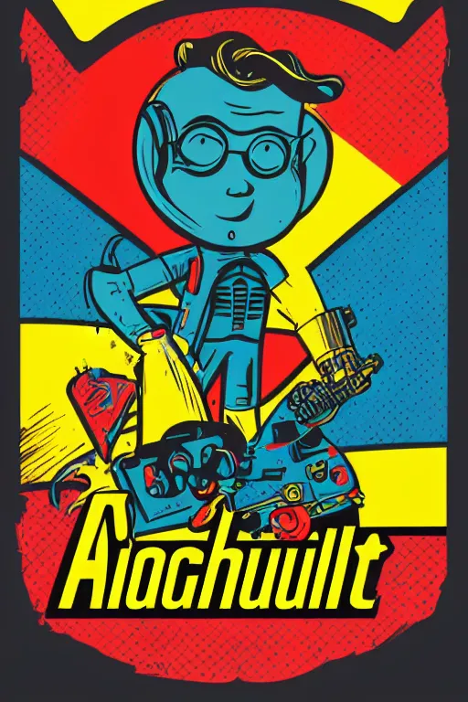 Image similar to fallout 7 6 retro futurist illustration art by butcher billy, sticker, colorful, illustration, highly detailed, simple, smooth and clean vector curves, no jagged lines, vector art, smooth andy warhol style