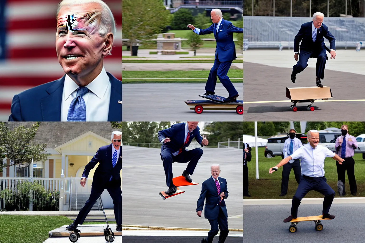 Prompt: Joe Biden doing a kickflip