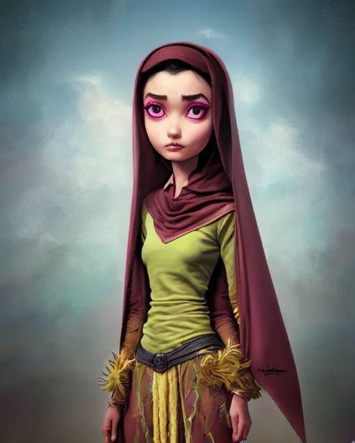 Prompt: an epic fantasy comic book style full body portrait painting of saudi woman , elegant, character design by Mark Ryden and Pixar and Hayao Miyazaki, unreal 5, DAZ, hyperrealistic, octane render, cosplay, RPG portrait, dynamic lighting, intricate detail, summer vibrancy, cinematic
