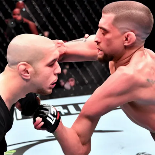 Image similar to kanye west fighting pete davidson in the ufc