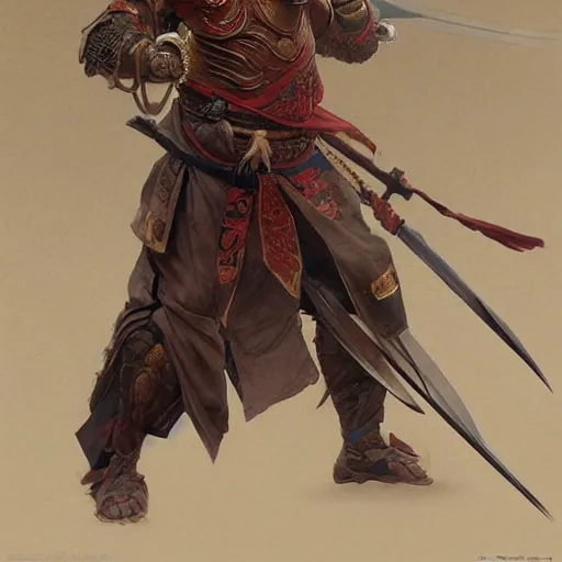 Image similar to 12th century Chinese warrior, highly detailed, digital painting, cgsociety, concept art, sharp focus, illustration, art by artgerm and greg rutkowski and alphonse mucha