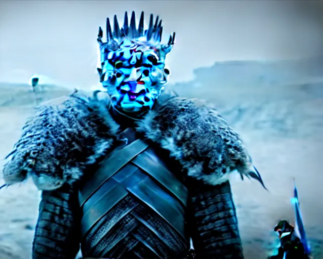 Image similar to justin sun as night king in game of thrones attacked by huge bee army, 4 k, epic, cinematic, focus, movie still, fantasy, extreme detail, atmospheric, dark colour, sharp focus