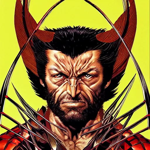 Prompt: portrait of wolverine from xmen, symmetrical, by yoichi hatakenaka, masamune shirow, josan gonzales and dan mumford, deayami kojima, takato yamamoto, barclay shaw, karol bak, yukito kishiro