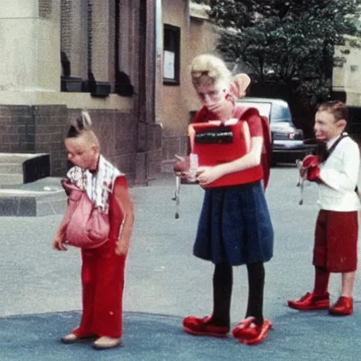 Prompt: donald tramp at the first day in school