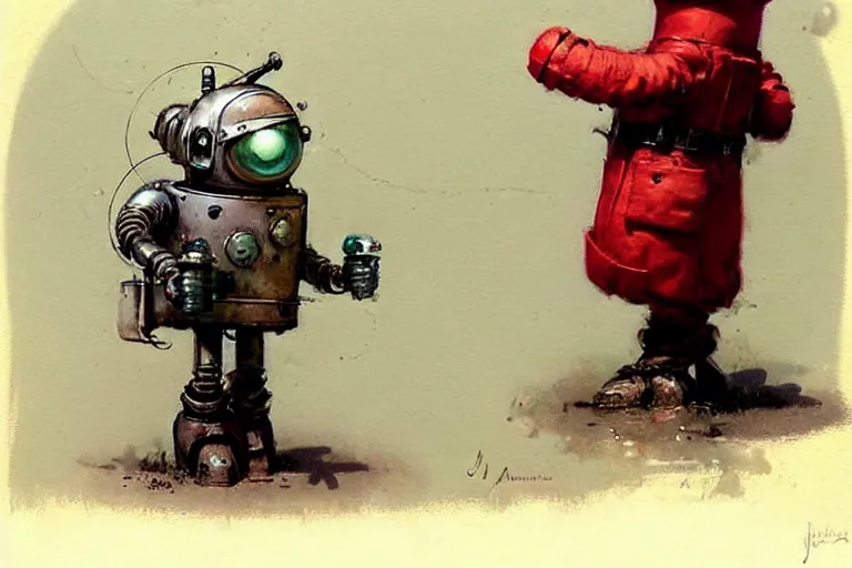 Prompt: adventurer ( ( ( ( ( five 1 9 5 0 s retro future robot android knomes. muted colors. ) ) ) ) ) by jean baptiste monge!!!!!!!!!!!!!!!!!!!!!!!!! chrome red