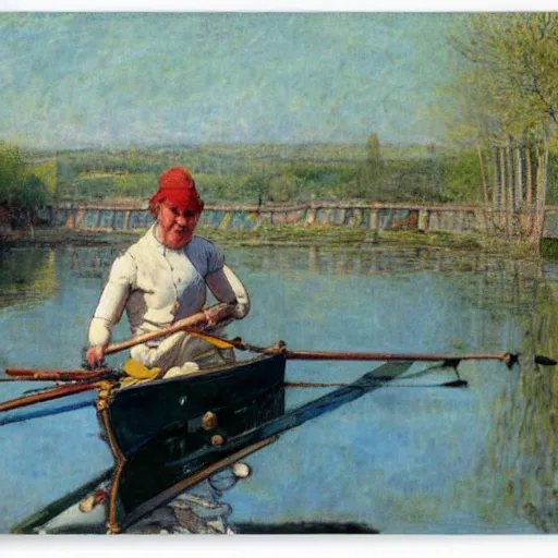 Image similar to a rower on a sunny day, by carl larsson, highly detailed, 4 k,