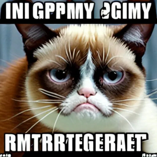 Prompt: grumpy cat forrest gump