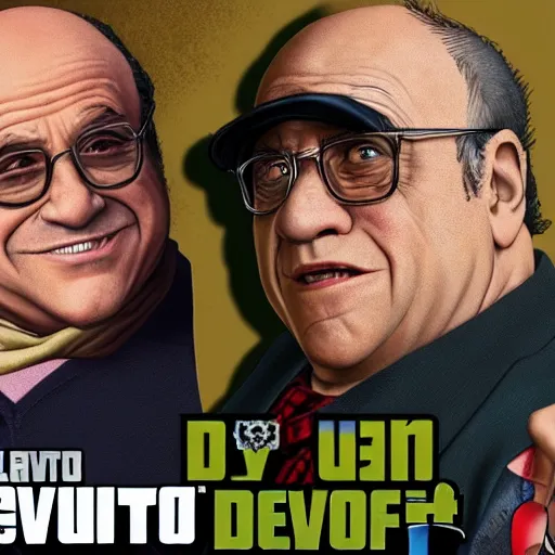 Prompt: Danny Devito GTA 5 cover art