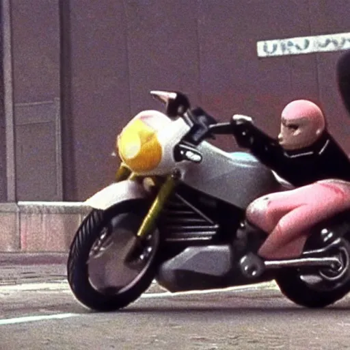 Prompt: a motor cycle chase. cinematic. scene from the movie Akira.