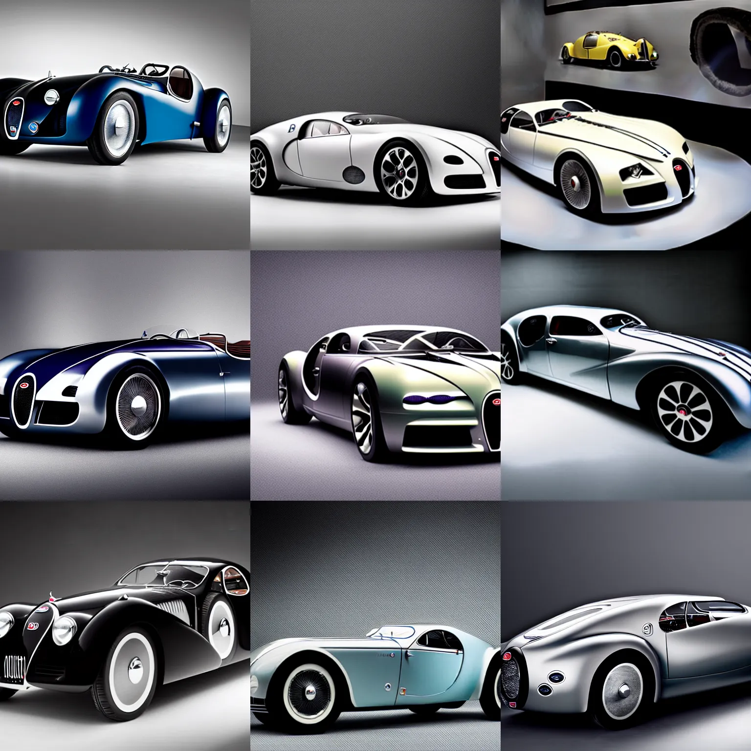 Image similar to a 2 0 2 5 bugatti type 5 7 sc atlantic concept, studio lighting