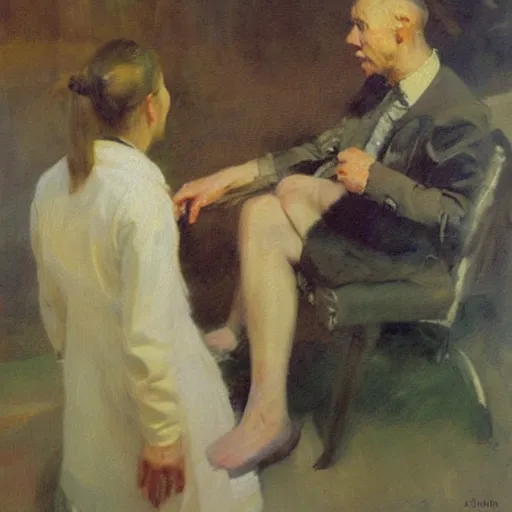 Image similar to neurobiological science research by anders zorn, oil painting. neurobiological science research by anders zorn, oil painting