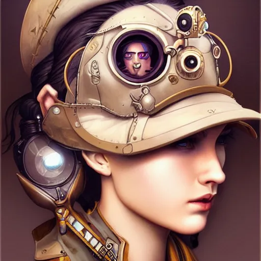 Image similar to Lofi steampunk portrait Pixar style by Tristan Eaton Stanley Artgerm and Tom Bagshaw, high detail.