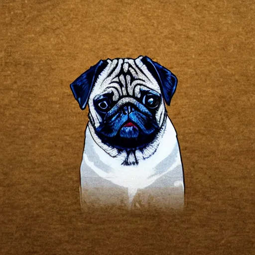 Image similar to pug in the style of nature