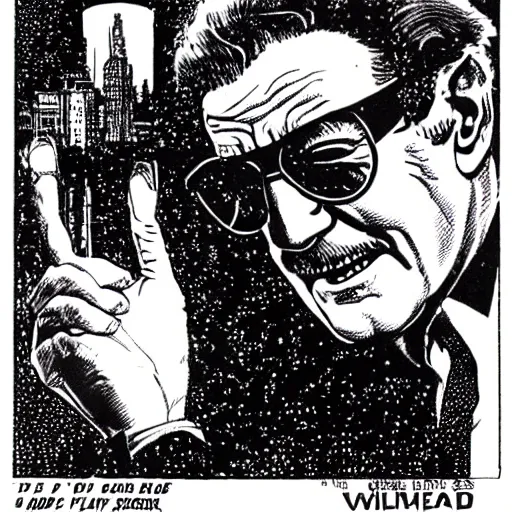 Image similar to stan lee drawn by virgil finlay