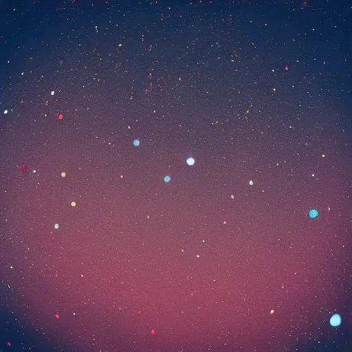 Image similar to celestial photography by letting undeveloped photographic paper lay in the night sky, experimental photography, red sheen, stars are tiny dots