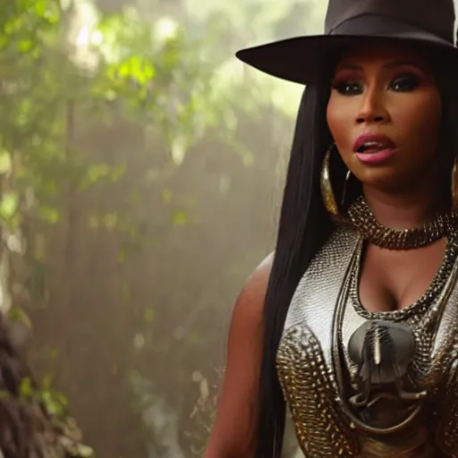 Prompt: movie still of nicki minaj as indiana jones