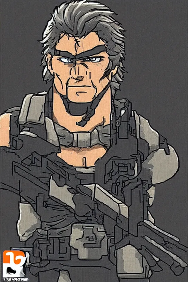 Prompt: solid snake in 16bit style