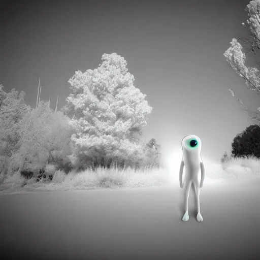 Prompt: infrared photography of an alien