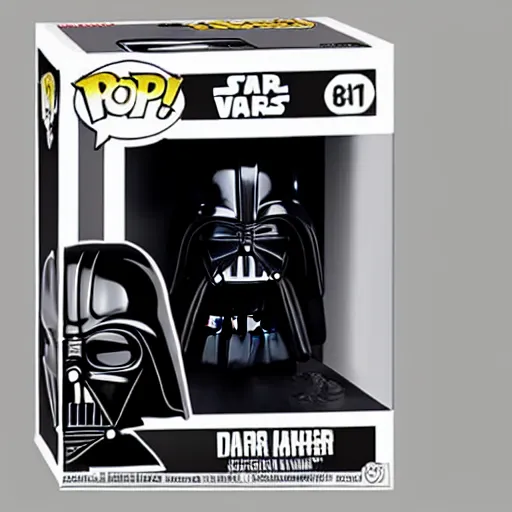 Image similar to darth vader funko pop, 8 k, realistic