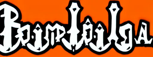 Prompt: black metal band logo, unreadable text, metal font, horizontal